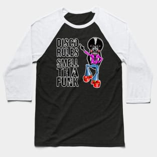 Funny Disco Rules Smell Tha Funk Skunk Baseball T-Shirt